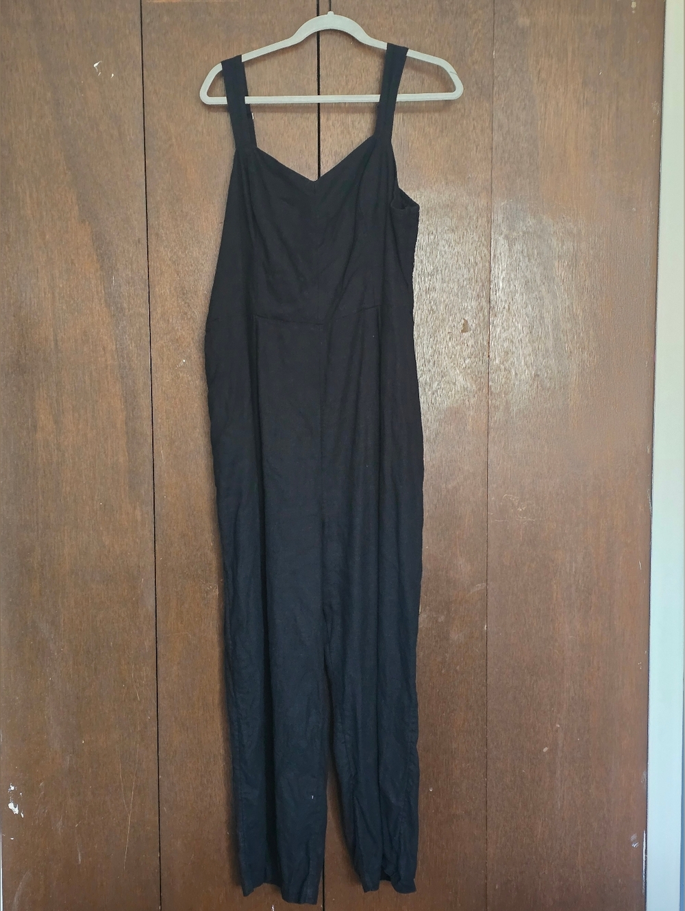 Old Navy Black Fit And Flare Linen Jumpsuit